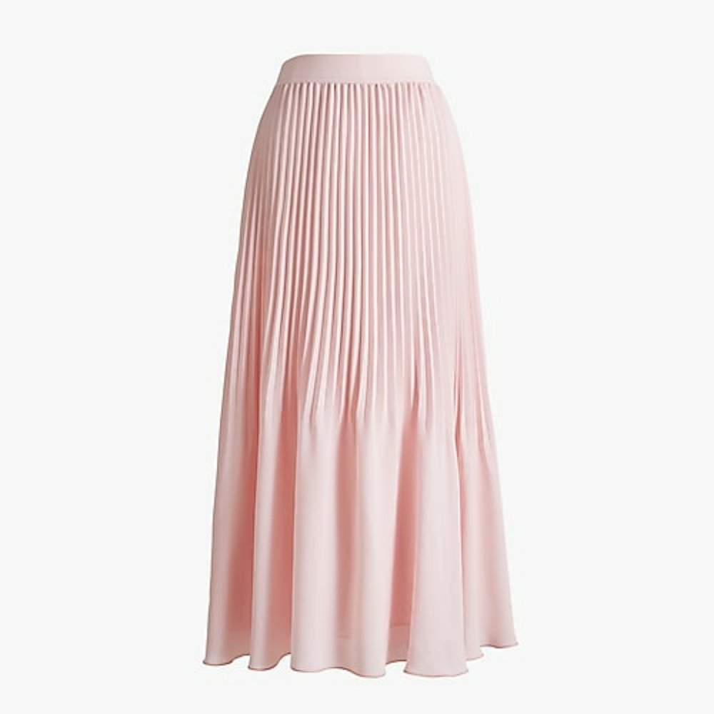 💗J crew pink Plated midi skirt💗